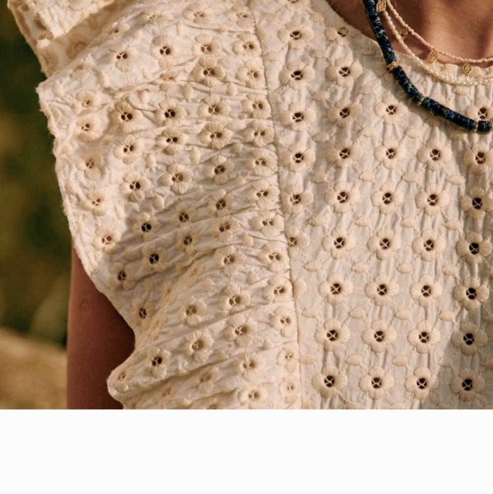Sezane Forta Blouse Ecru 38 Medium NWOT - Picture 3 of 10